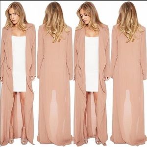 Naked wardrobe blush sheer duster Size S